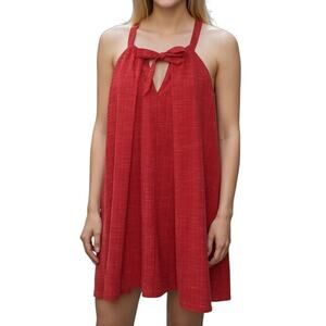 Arloh Valencia Red Halter Swing Maxi Dress NWT – Size Large